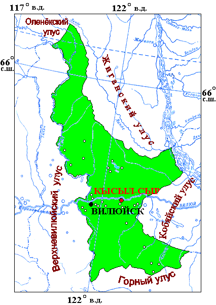 карта Вилюйского улуса